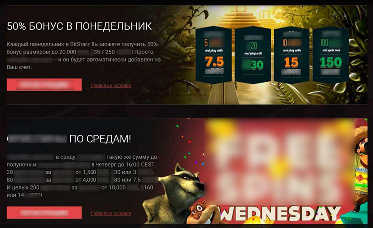 Игровой или мобильный раздел BitStarz