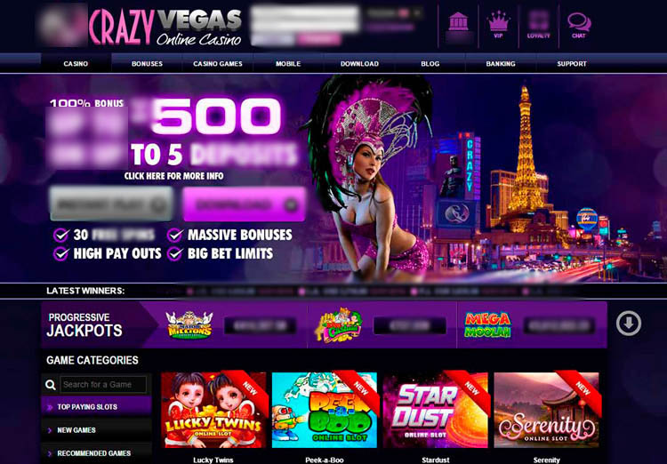 Интерфейс Crazy Vegas