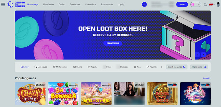Игровой каталог Crypto Bet