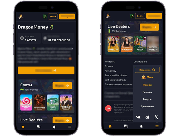 Интерфейс Dragon Money