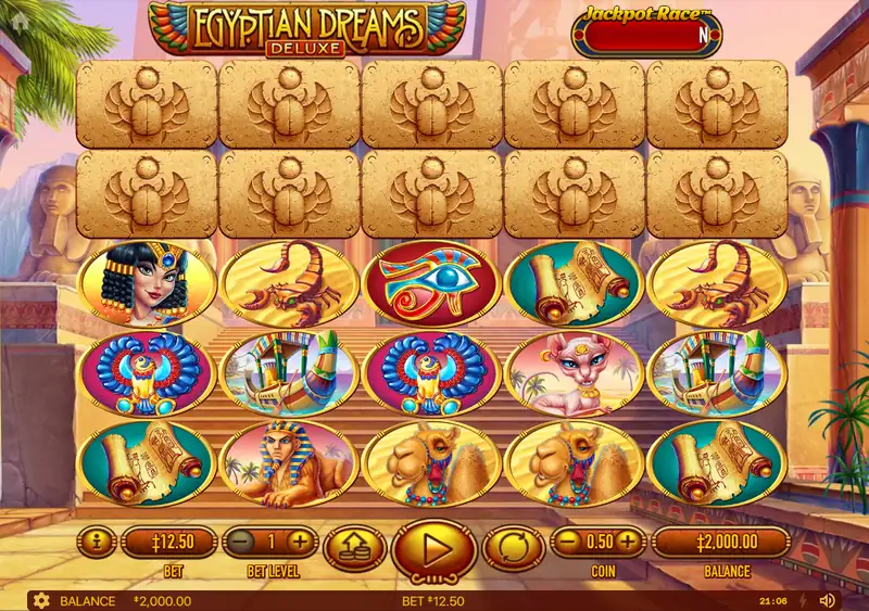 Egyptian Dreams Deluxe — поле 5 на 3 с закрытыми плитками