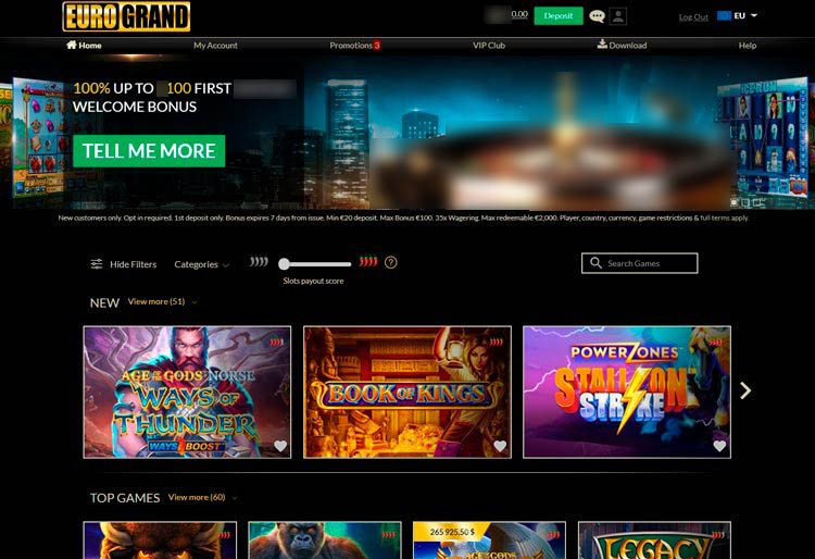 Интерфейс Eurogrand