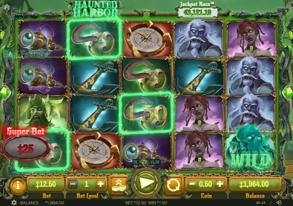 Haunted Harbor — игровое поле бесплатного демо Habanero