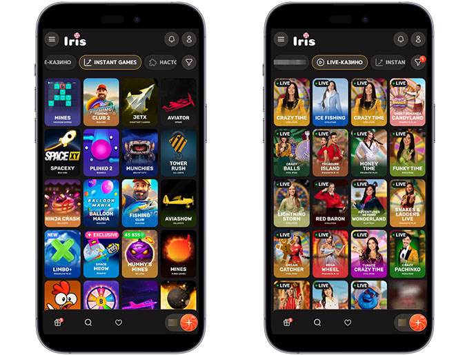 Игровой каталог Iris Casino