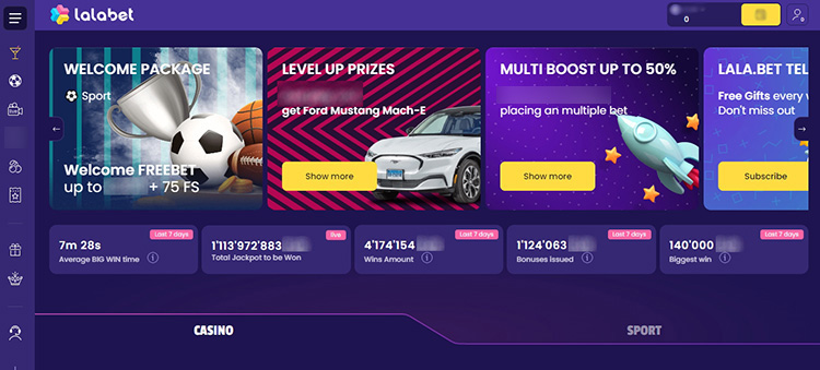 Интерфейс LalaBet