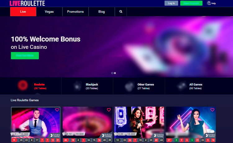 Интерфейс Live Roulette