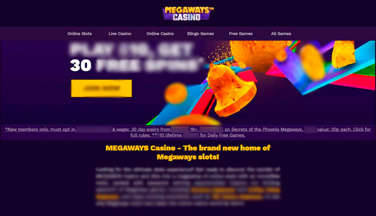 Интерфейс Megaways