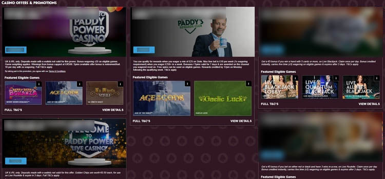 Игровой каталог Paddy Power