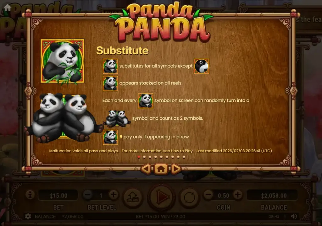 Panda Panda - Wild a pravidla dvou znaků