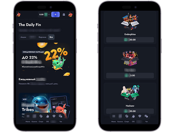 Интерфейс Whale Casino