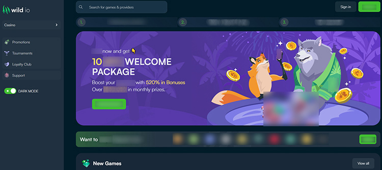 Интерфейс Wild io