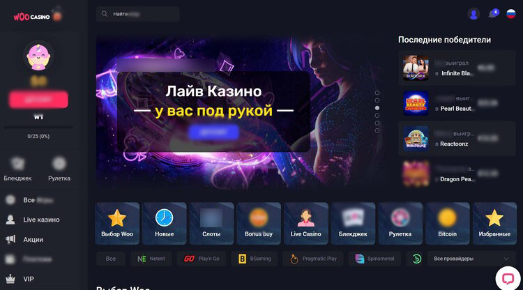 Интерфейс Woo