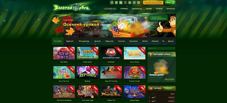 Интерфейс Золотой арбуз