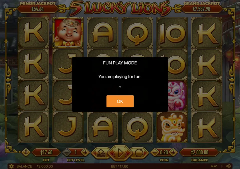5 Lucky Lions — FUN PLAY MODE