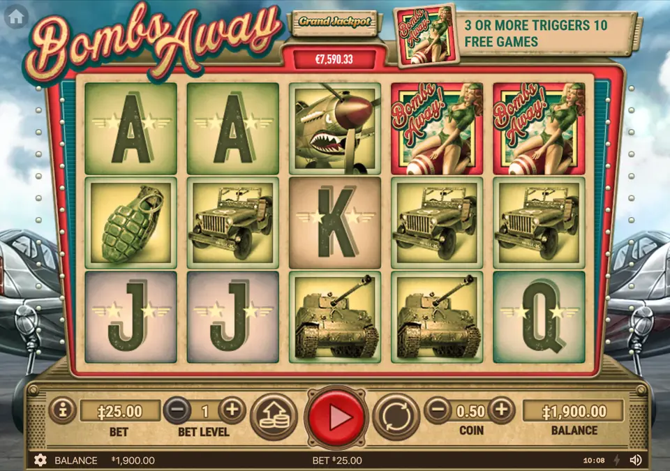 Bombs Away — поле 5 на 3