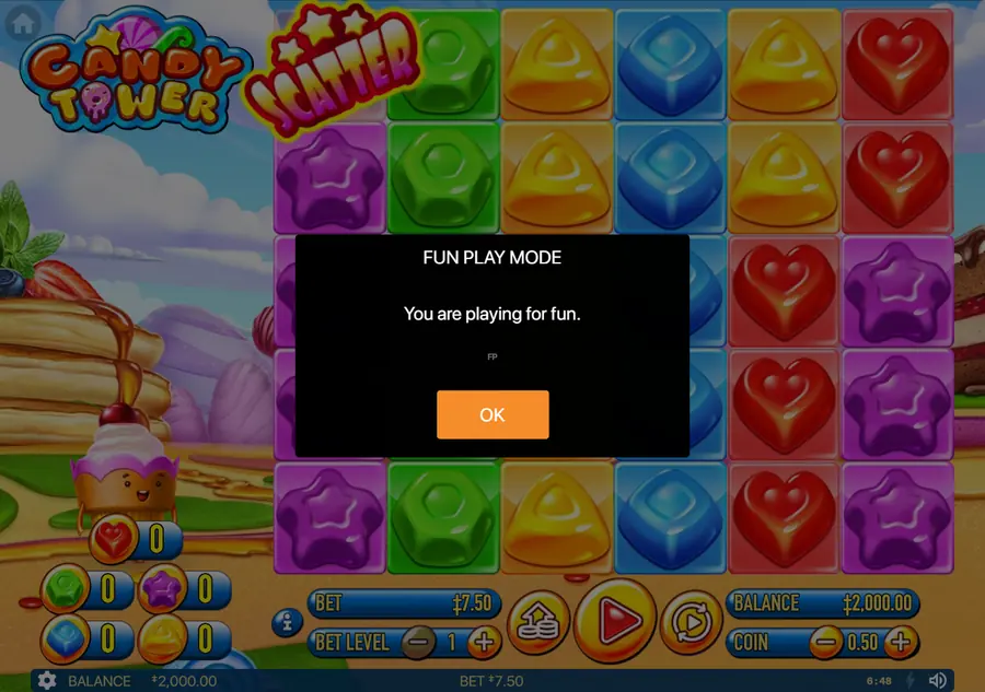 Candy Tower — окно FUN PLAY MODE