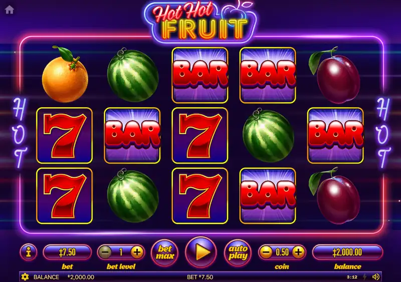 Hot Hot Fruit — игровое поле 5 на 3