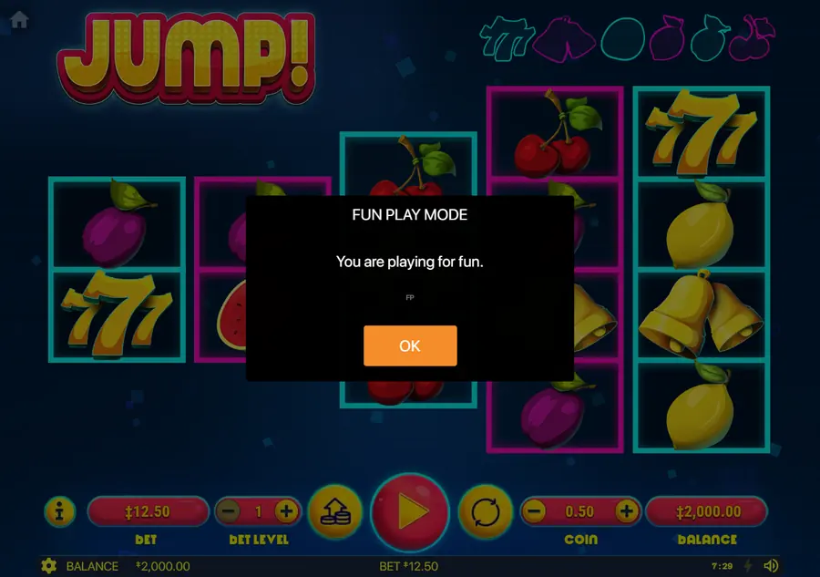 Jump! — окно FUN PLAY MODE