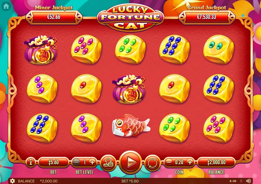 Lucky Fortune Cat — поле 5 на 3