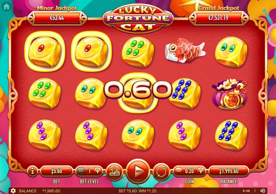 Lucky Fortune Cat — тестовое вращение