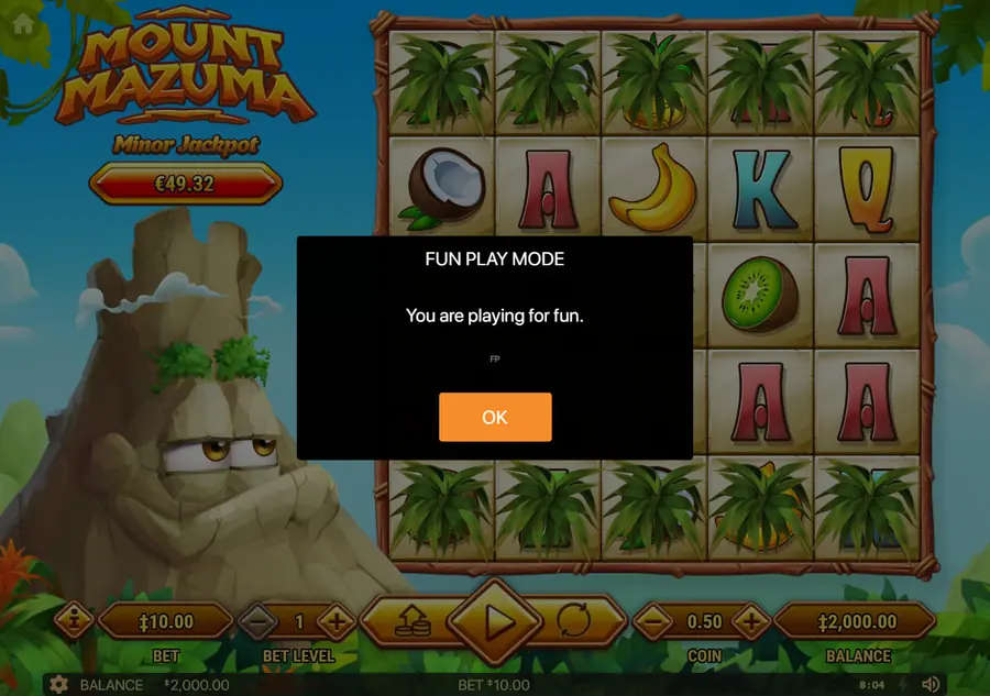 Mount Mazuma — окно FUN PLAY MODE