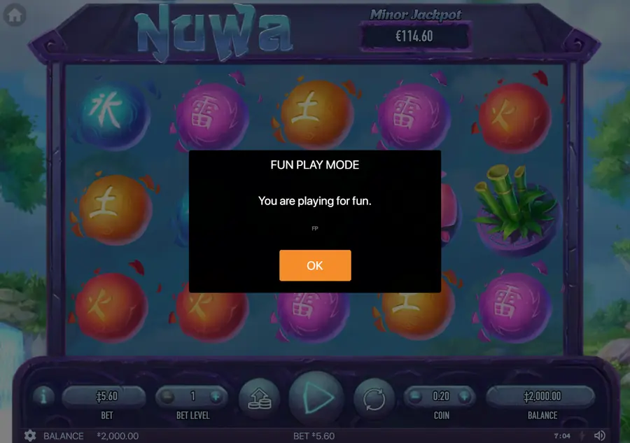Nuwa — окно FUN PLAY MODE