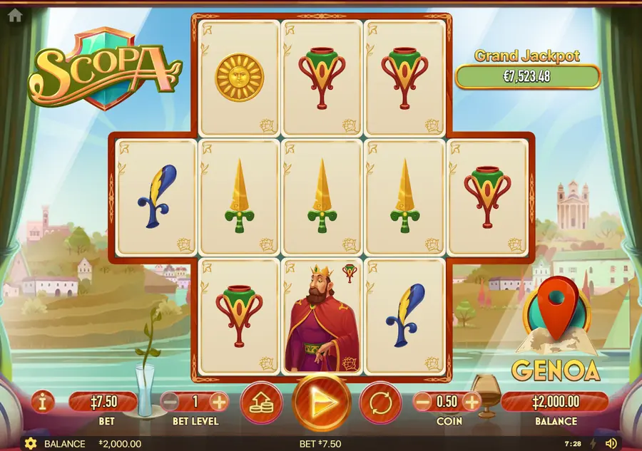 Scopa — крестообразное поле