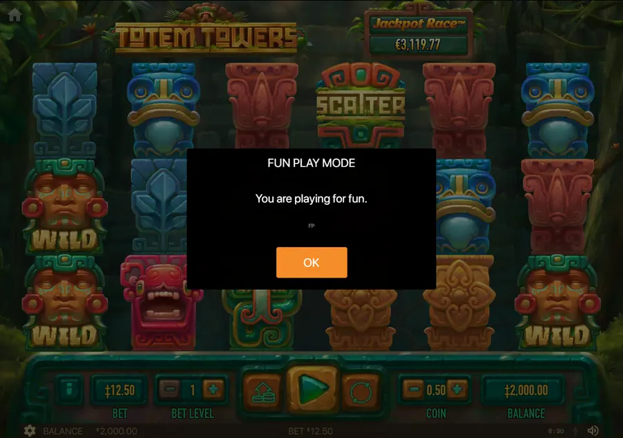Totem Towers — окно FUN PLAY MODE